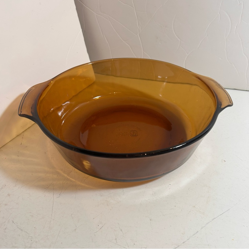 Vintage Anchor Hocking fire king‎ amber glass casserole dish